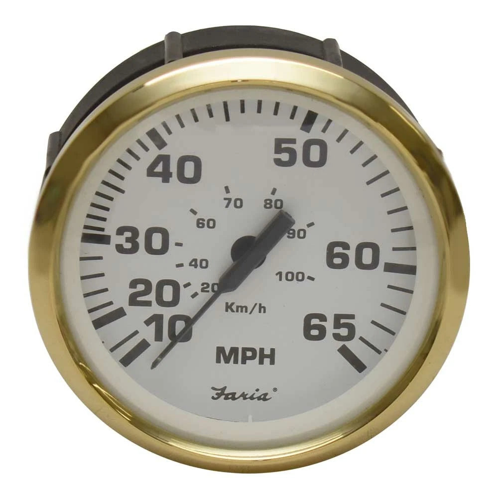 Faria Boat Speedometer Gauge SE9575B - Euro Gold 65 MPH