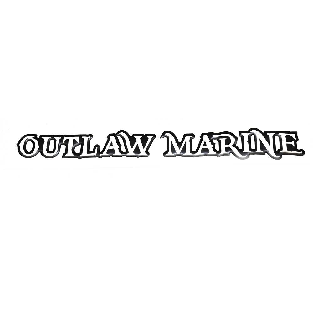 Outlaw Marine Boat Raised Decal U34246-01 - Black Silver Logo Sticker