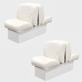Boat Back-To-Back Lounge Seats B2B-DELX-8-WHT - White 8 in Base (pair)