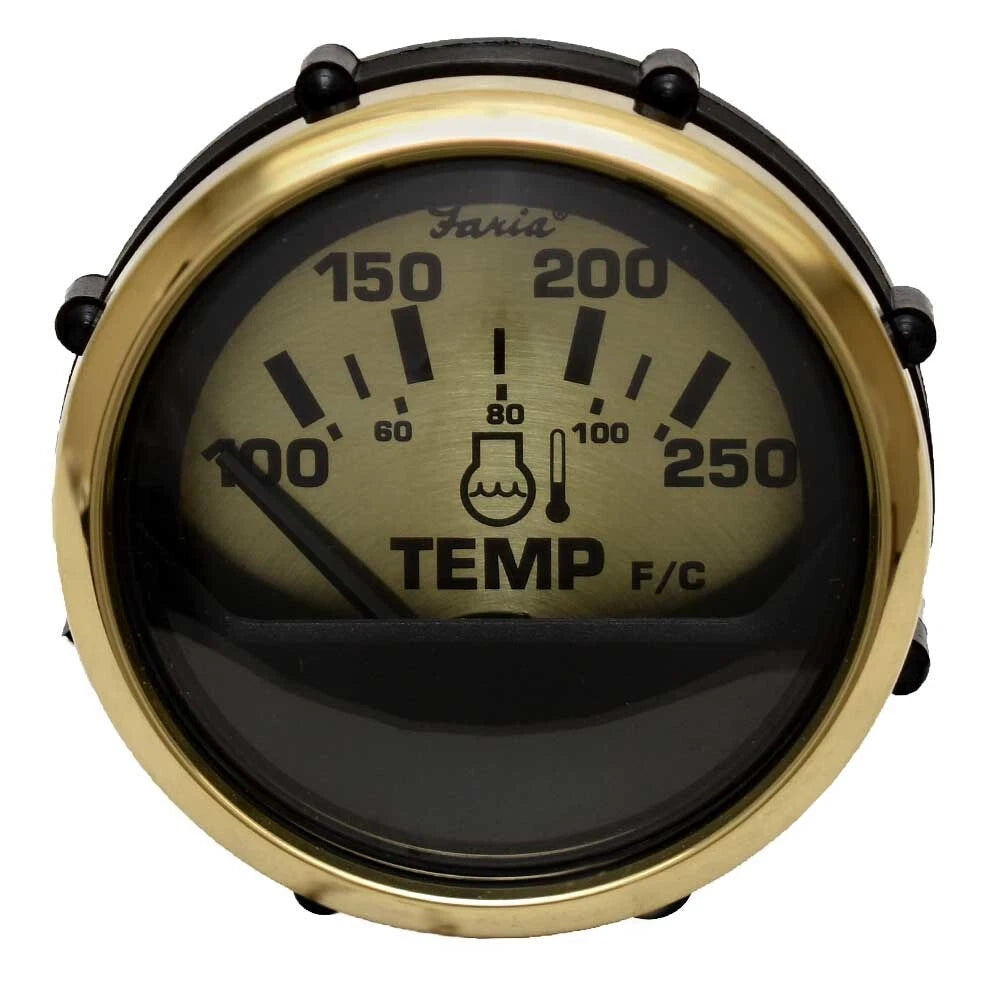 Faria Boat Temperature Gauge GP9473A - Spun Gold 2 Inch Marine