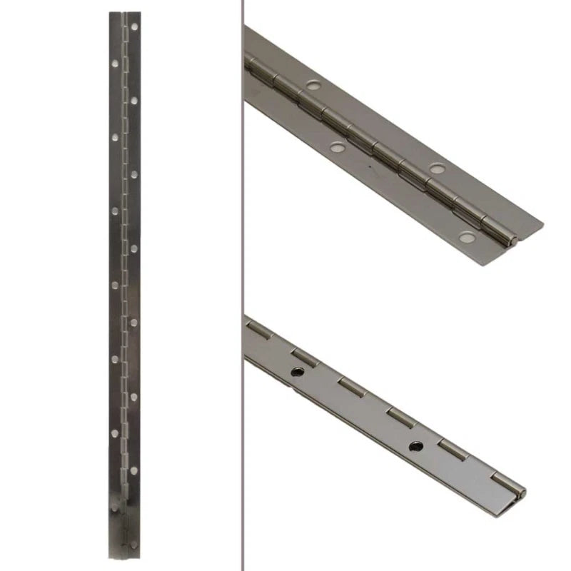 HCB Boat Hatch Seat Piano Hinge - 18 Gauge 18 Inch Stainless