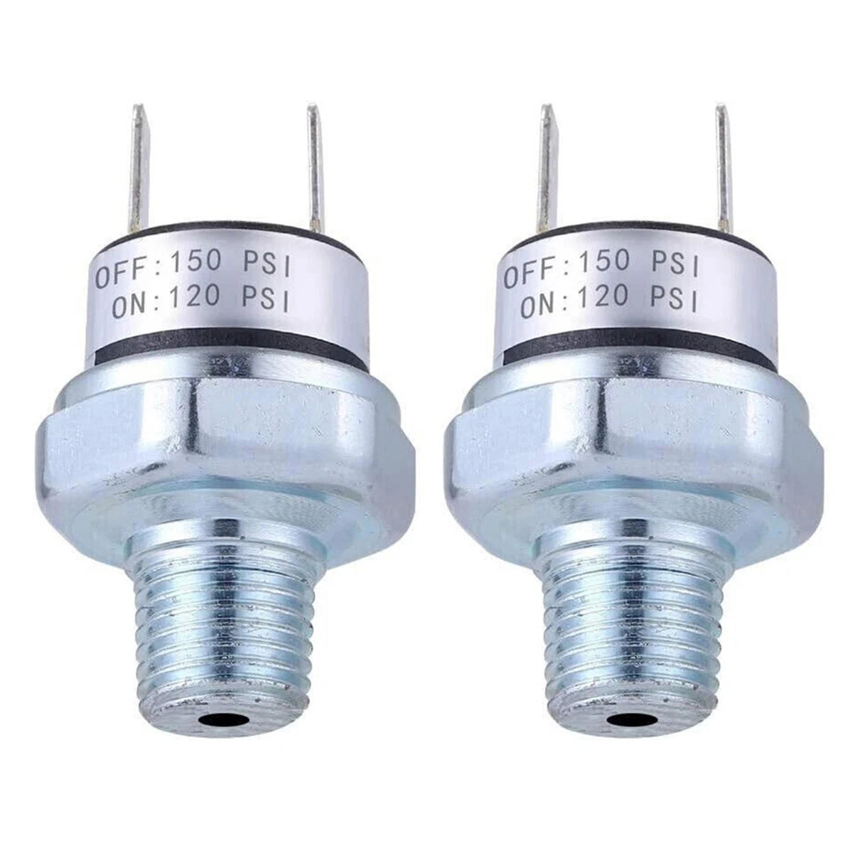 2Pcs Air Pressure Switch 120-150 PSI for Air Compressor 1/4"-18 NPT