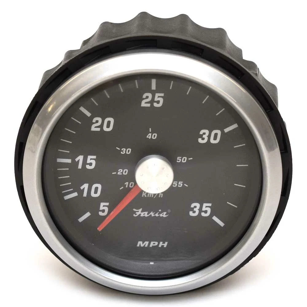 Faria Marine Boat Speedometer Gauge SEK001A - 3 1/4 Inch Silver Black