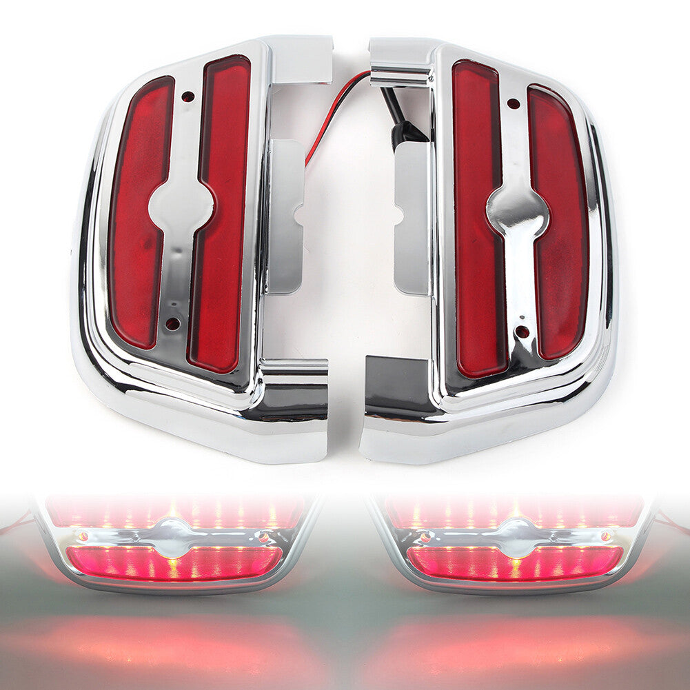 LED Light Footboard Floorboard Cover for Harley Touring Road King Dyna Red