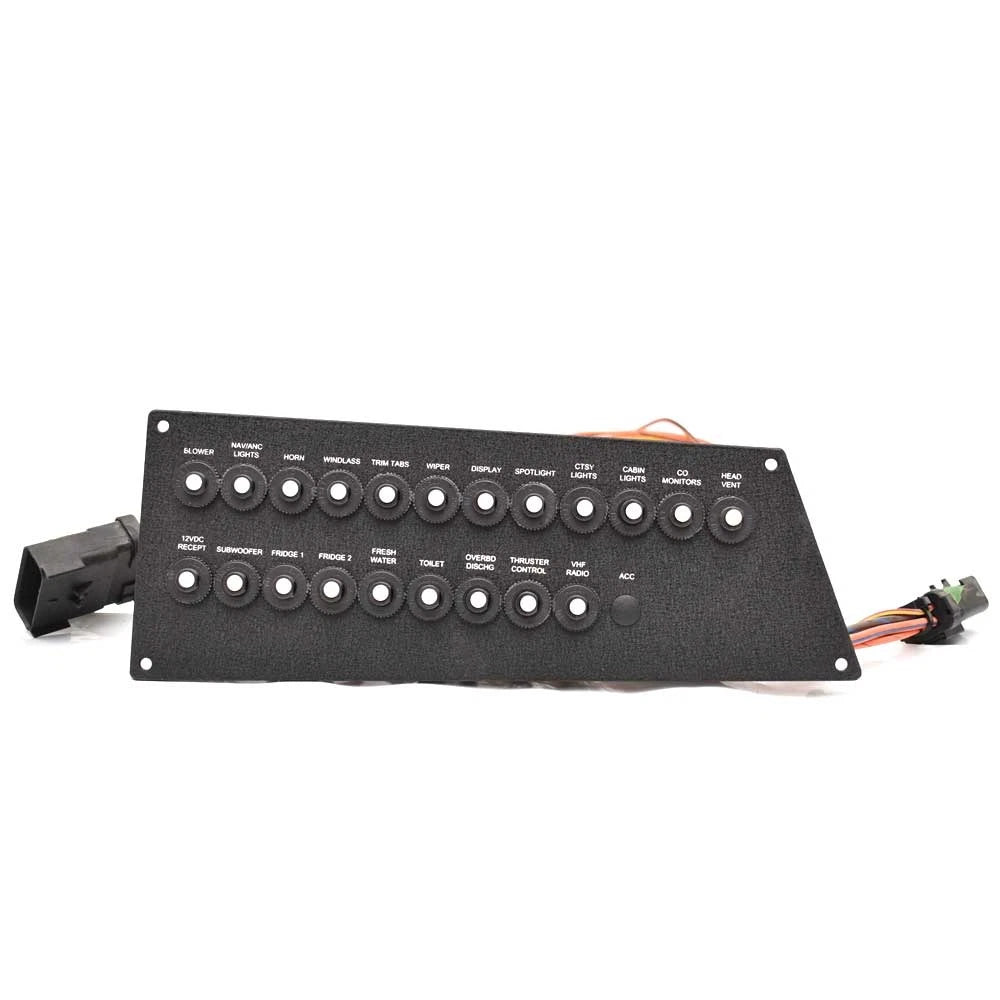 Boat Helm Breaker Panel 025-5074 - Black Aluminum 12VDC