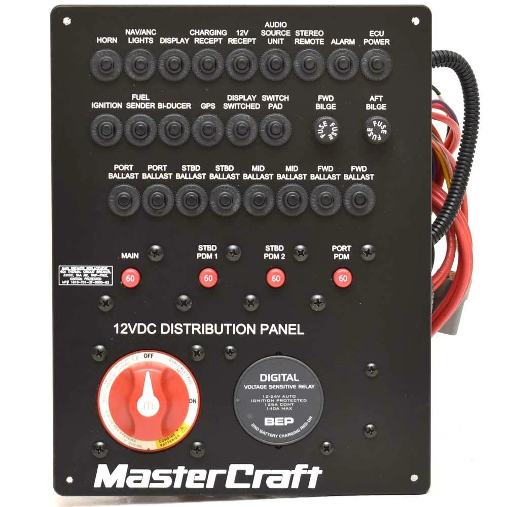 2018 MasterCraft XStar Boat Battery Switch Panel 501220B - Black