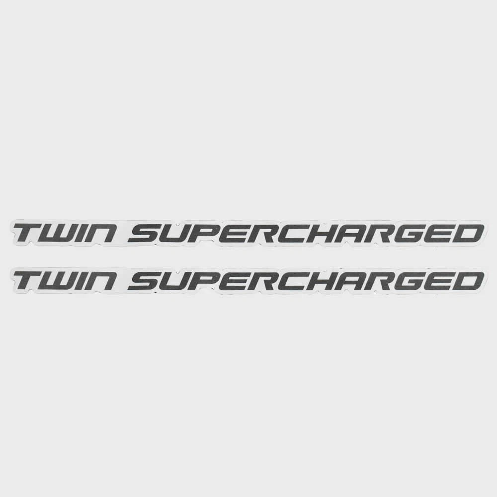 Boat Twin Supercharged Decals 219904245 - Gray White Stickers (pair)