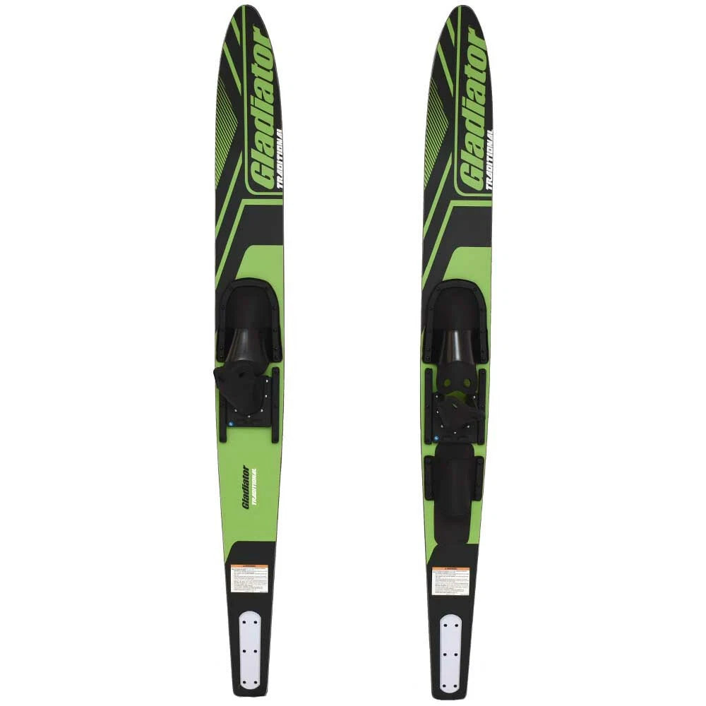 Gladiator Boat Water Skis 2194006 - Traditional 68 Inch Green Black
