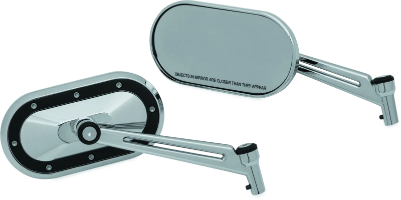 Kuryakyn Heavy Industry Mirrors Chrome/Black for Harley-Davidso N & Powersports