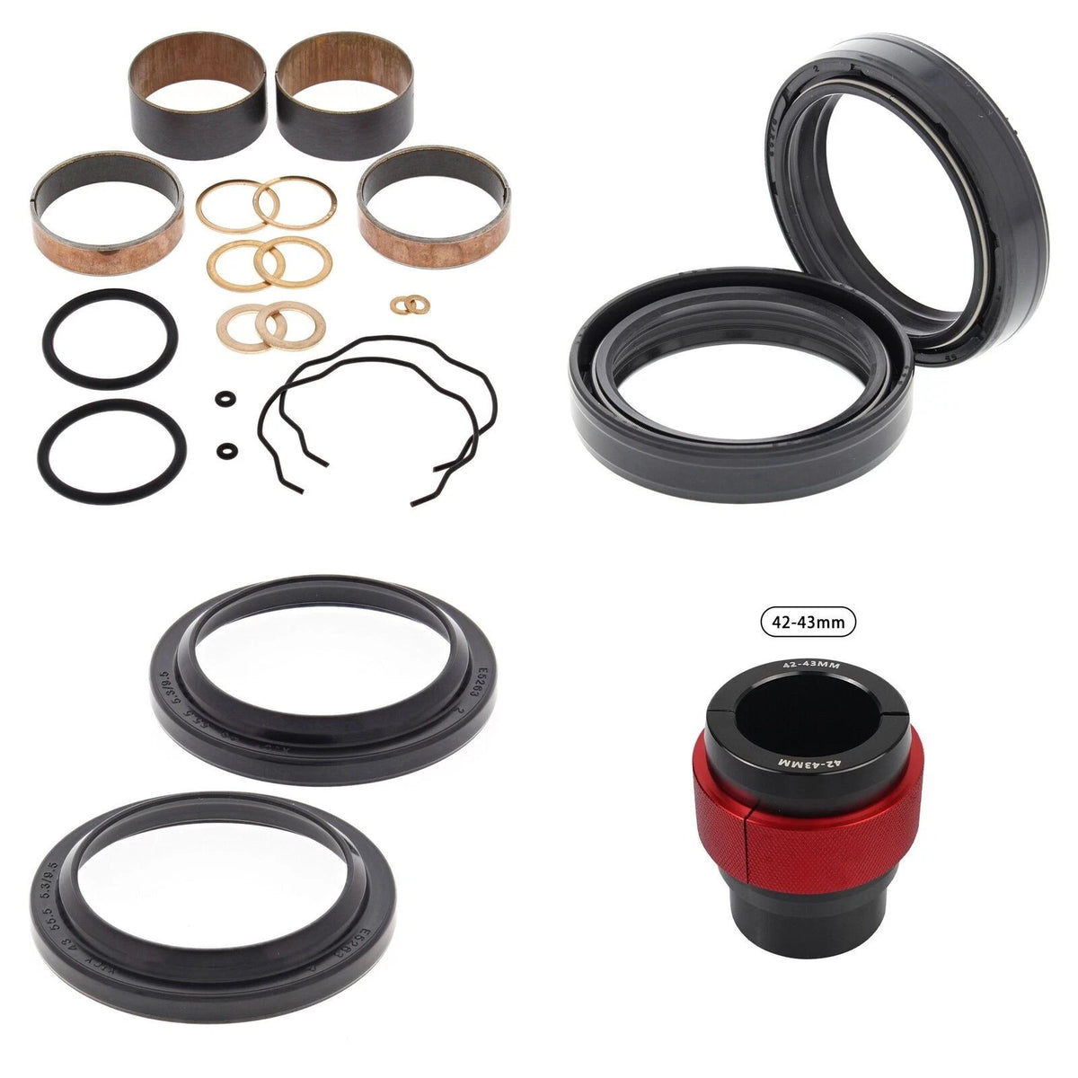 Complete Front Fork Rebuild Kit for Kawasaki KX250 1983-1987 with Driver
