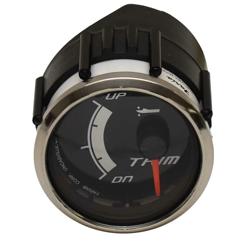 Faria Boat Trim Gauge GP5083B - 2 Inch Black Silver Evinrude