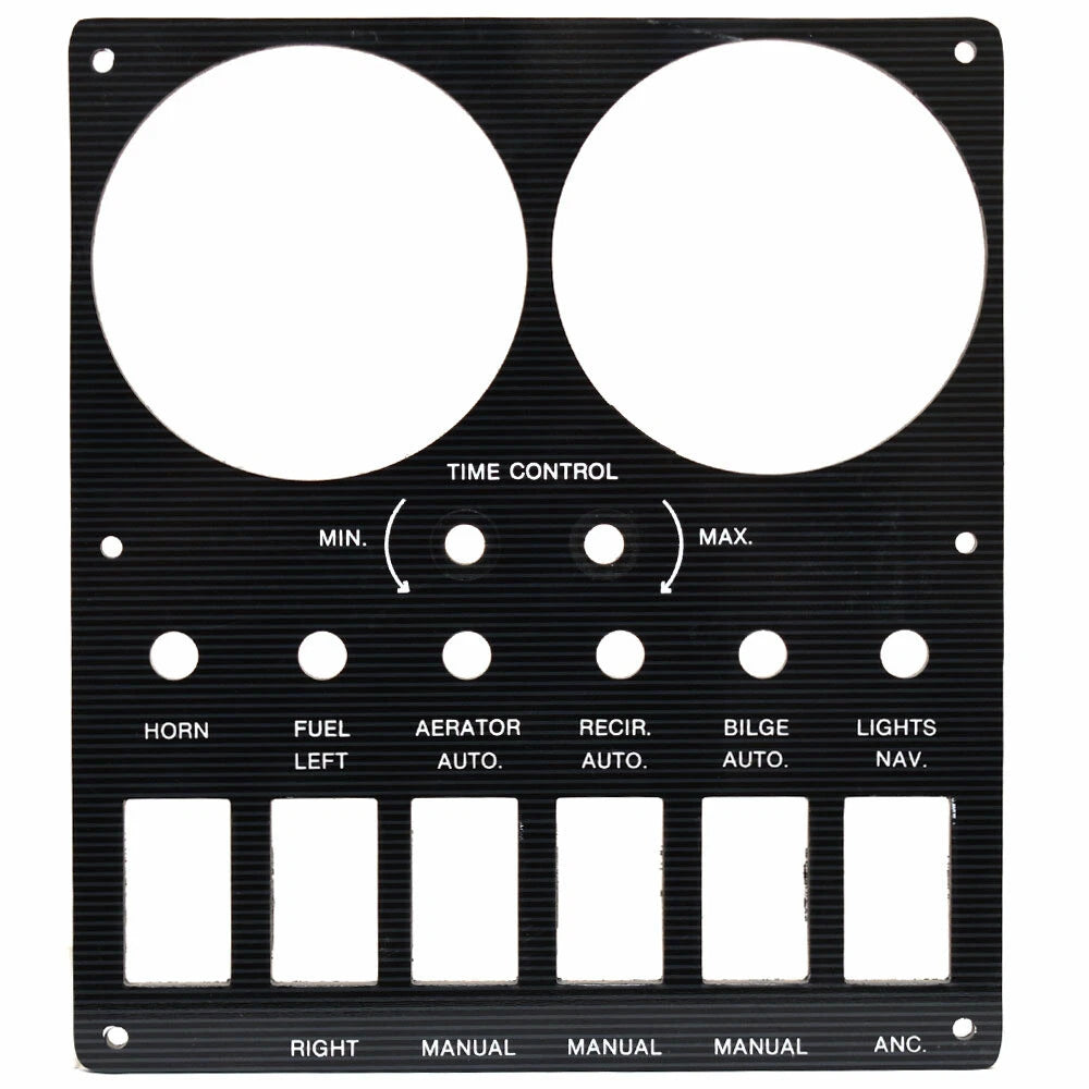 Bass CAT Boat Blank Time Control Panel - 7 1/4 X 8 1/4 Inch Black