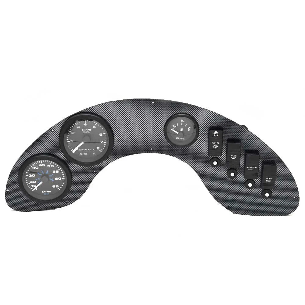 Excel Boat Gauge Panel AD-513-006 - 20 5/8 Inch Black Silver