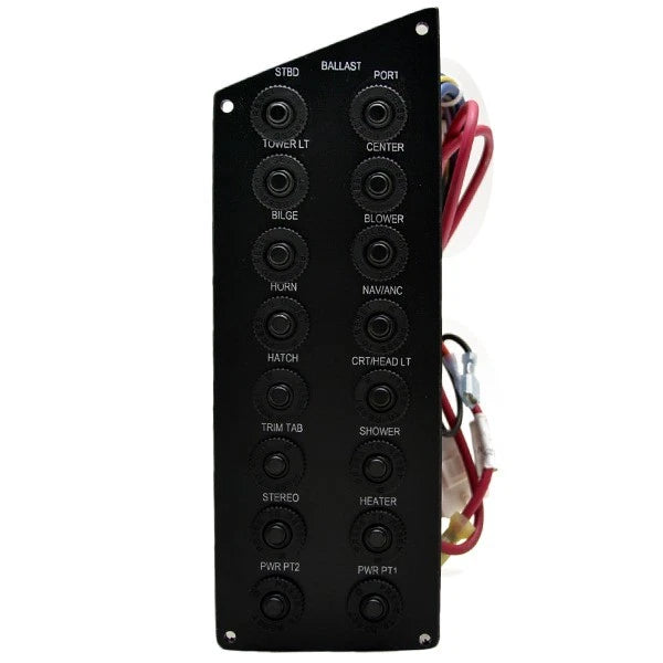 Ski Centurion Boat Breaker Panel - 3 X 8 3/8 Inch Black with 16 Breakers