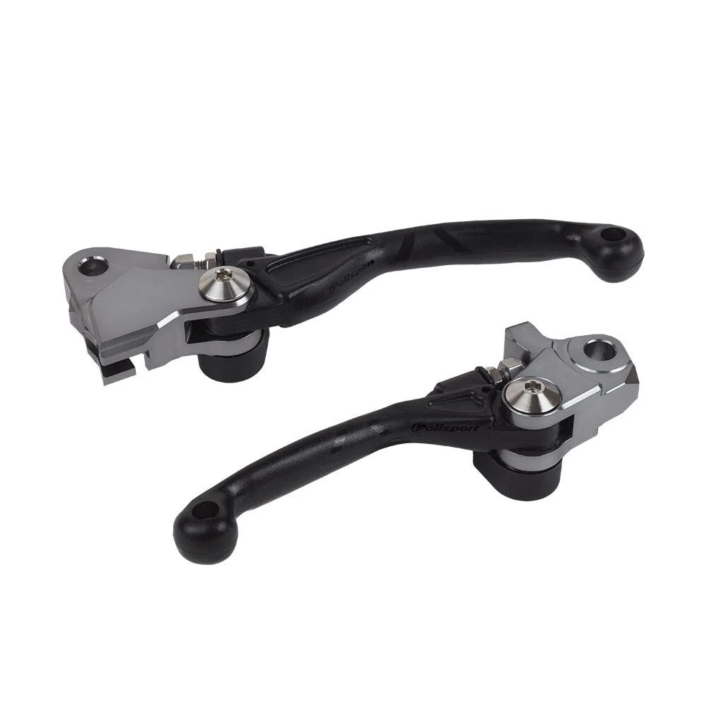 Polisport Black Folding Lever Set for Kawasaki KX250F 2005-2012
