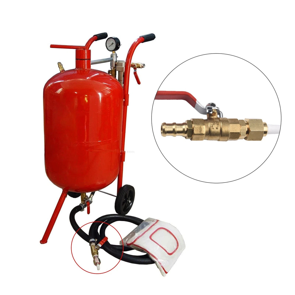 Valve Type Sandblaster Tools with Brass Ball Valve and Connector Replacement
