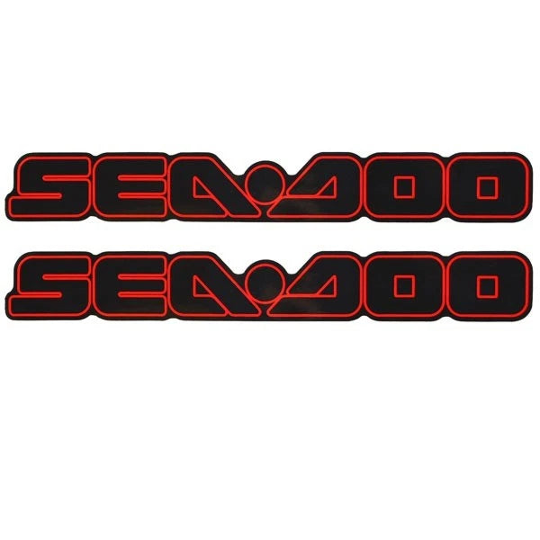 Sea Doo Boat Logo Decal - Red Black Stickers (pair)
