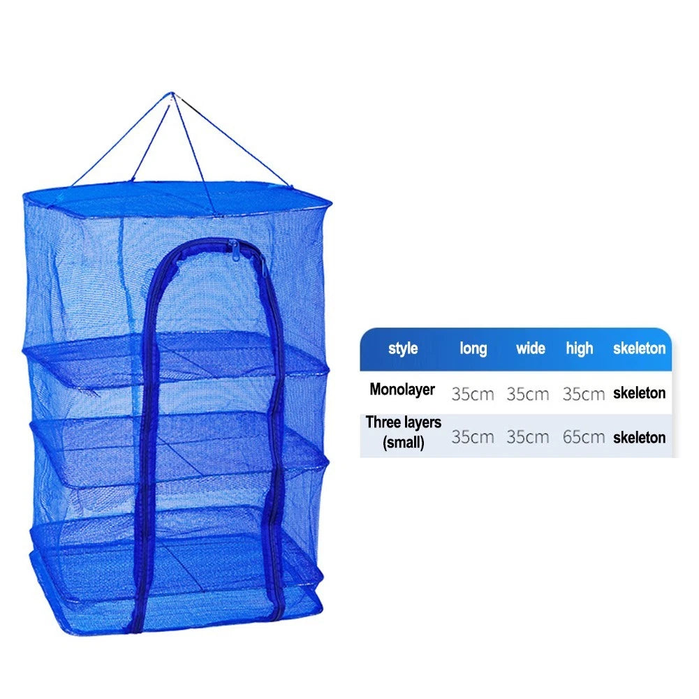 Folding Sun Drying Net for Fruits Vegetables and Fishing with Mesh Protection