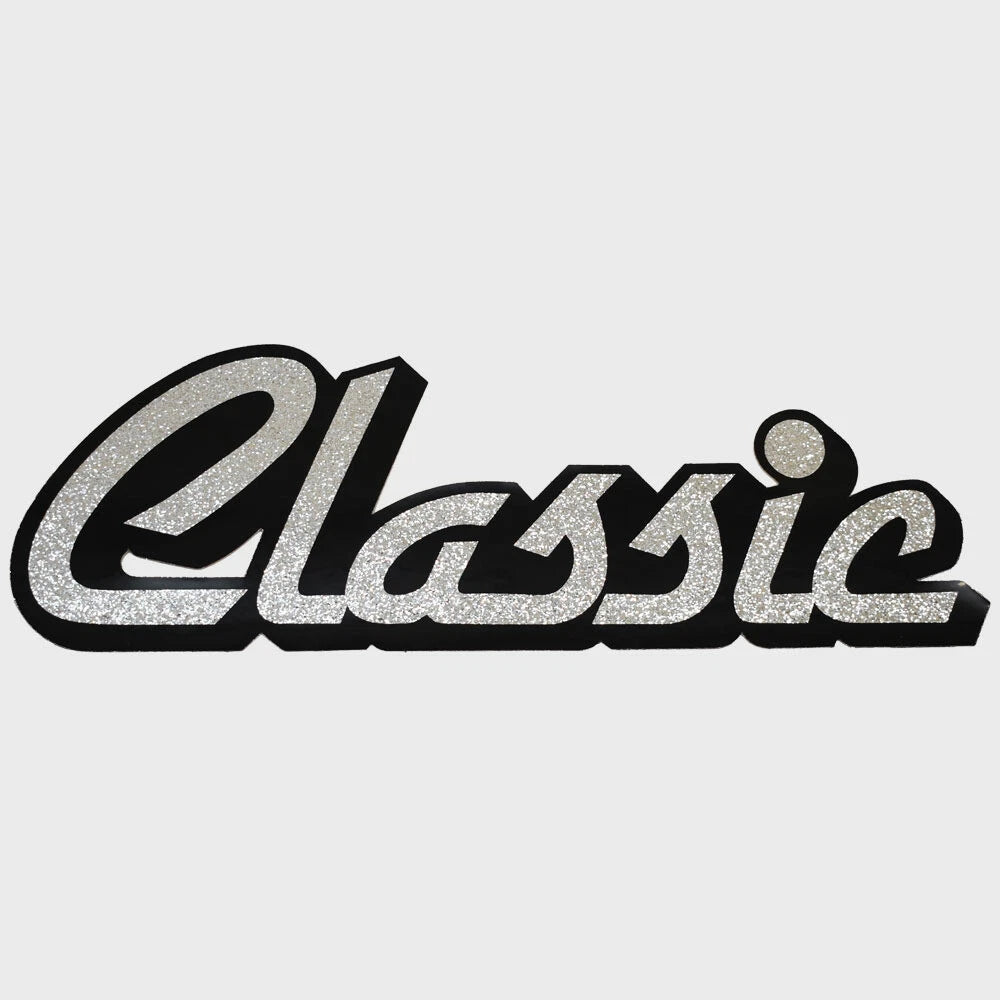 Bass CAT Boat Emblem Sticker Decal - Classic Silver Glitter Vinyl