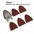 25pcs Multi-tool Sanding Sheets Triangle Sander Pads 40 80 120 240 Grits