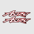 Astro Boat Decals - Red White Logo Stickers (pair)