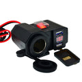 Sleek Black Dual USB Charger for Motorcycles Suitable for Multiple Devices