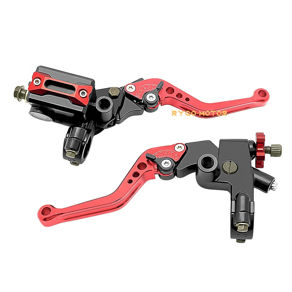 Universal 7/8'' CNC Motorcycle Front Brake Cylinder Clutch Lever Reservoir Set