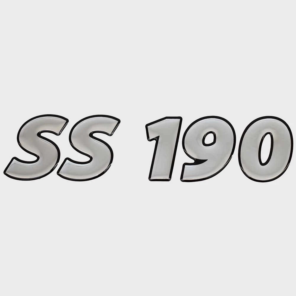 Lowe Boat Raised Decal 2258090 - SS190 Silver Black 9 X 2 1/8 Inch