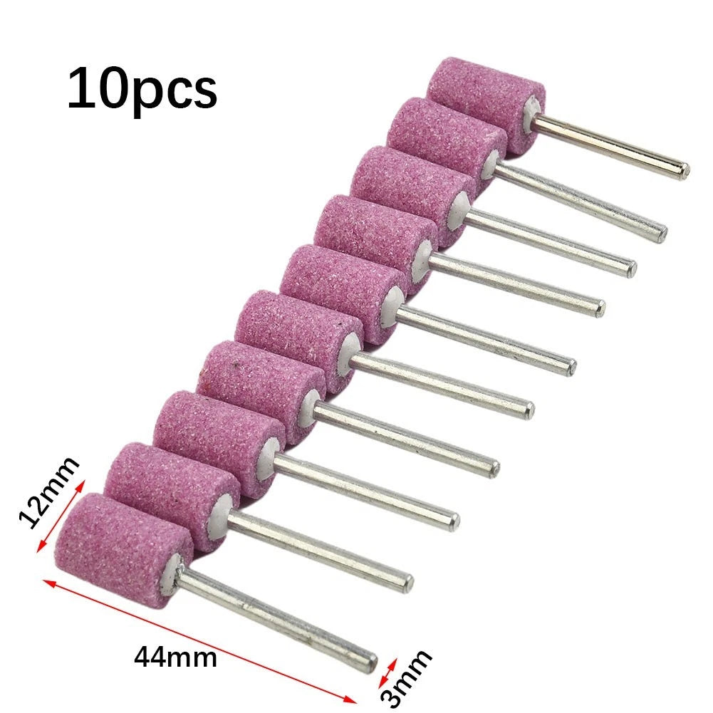 10pcs 12mm Cylinder Abrasive Mounted Stone Rotary Tool Grinding Head/ Polishing