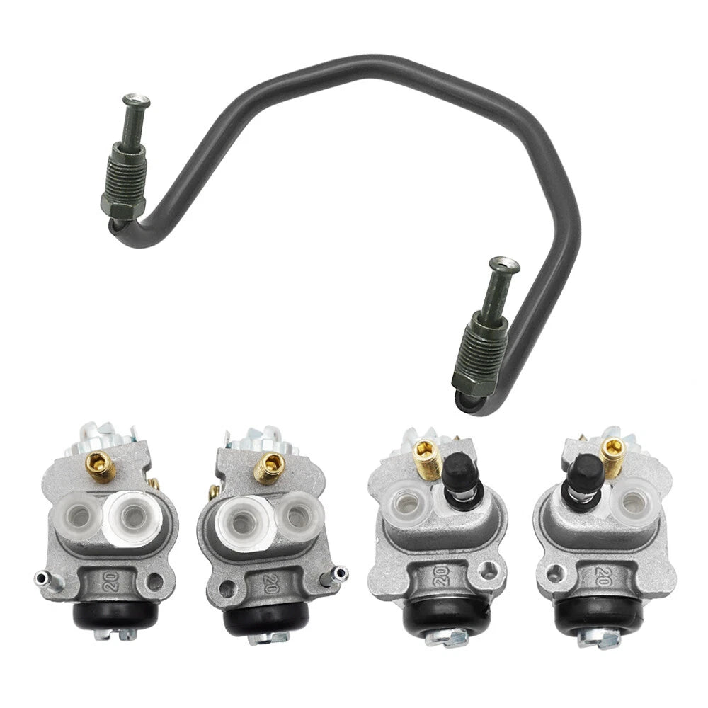 Front Brake Wheel Cylinders & Pipe Kit for Honda Rancher 300 400 TRX350 TRX400