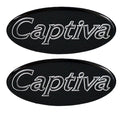 Rinker Boat Raised Decals - Captiva Black Silver 5 X 2 1/4 Inch (pair)