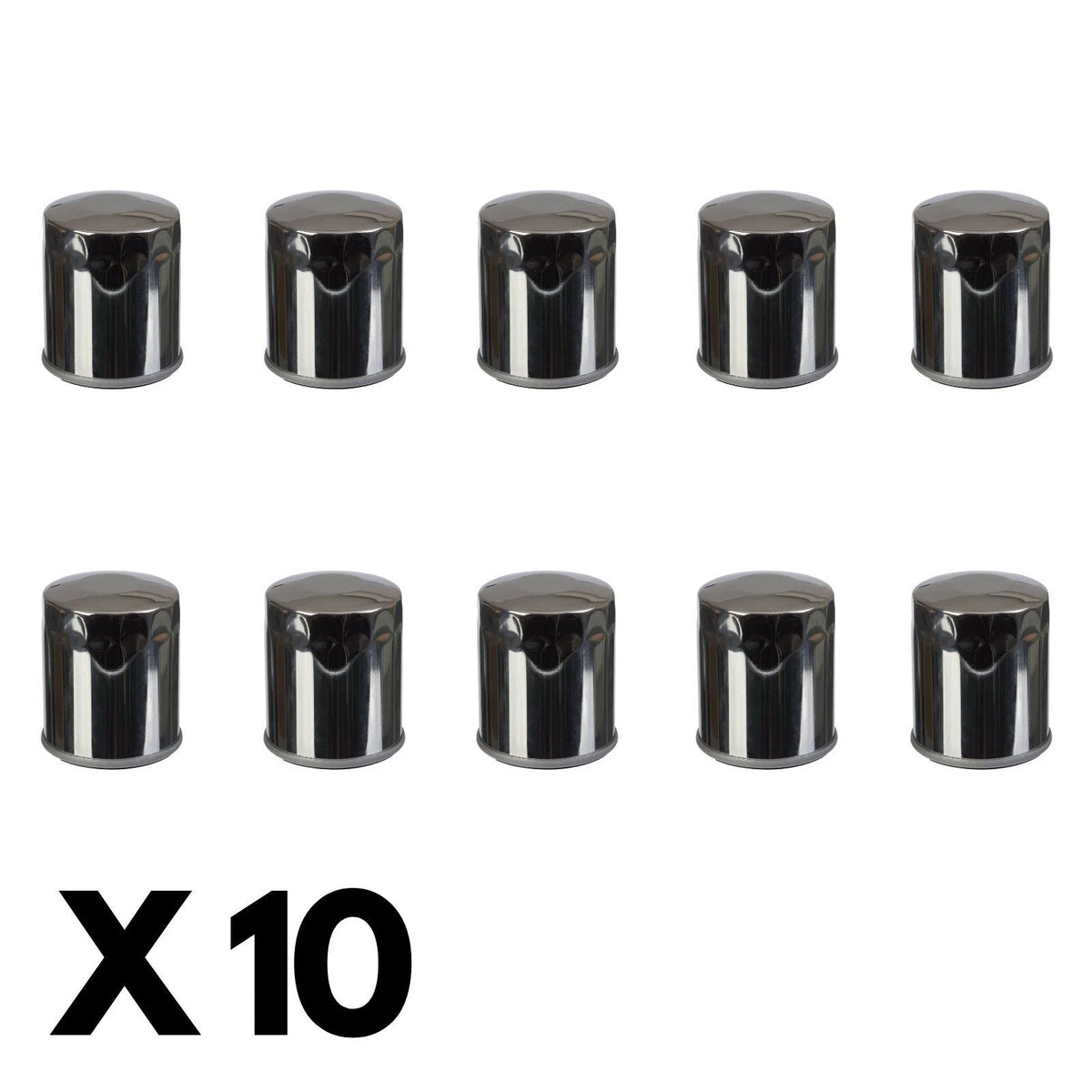 10 Pack Whites Chrome Oil Filter for Harley FLD Dyna Switchback 2017