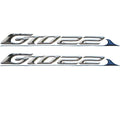 Gekko GTO 22 Boat Decals - Silver - Blue Stickers (pair)