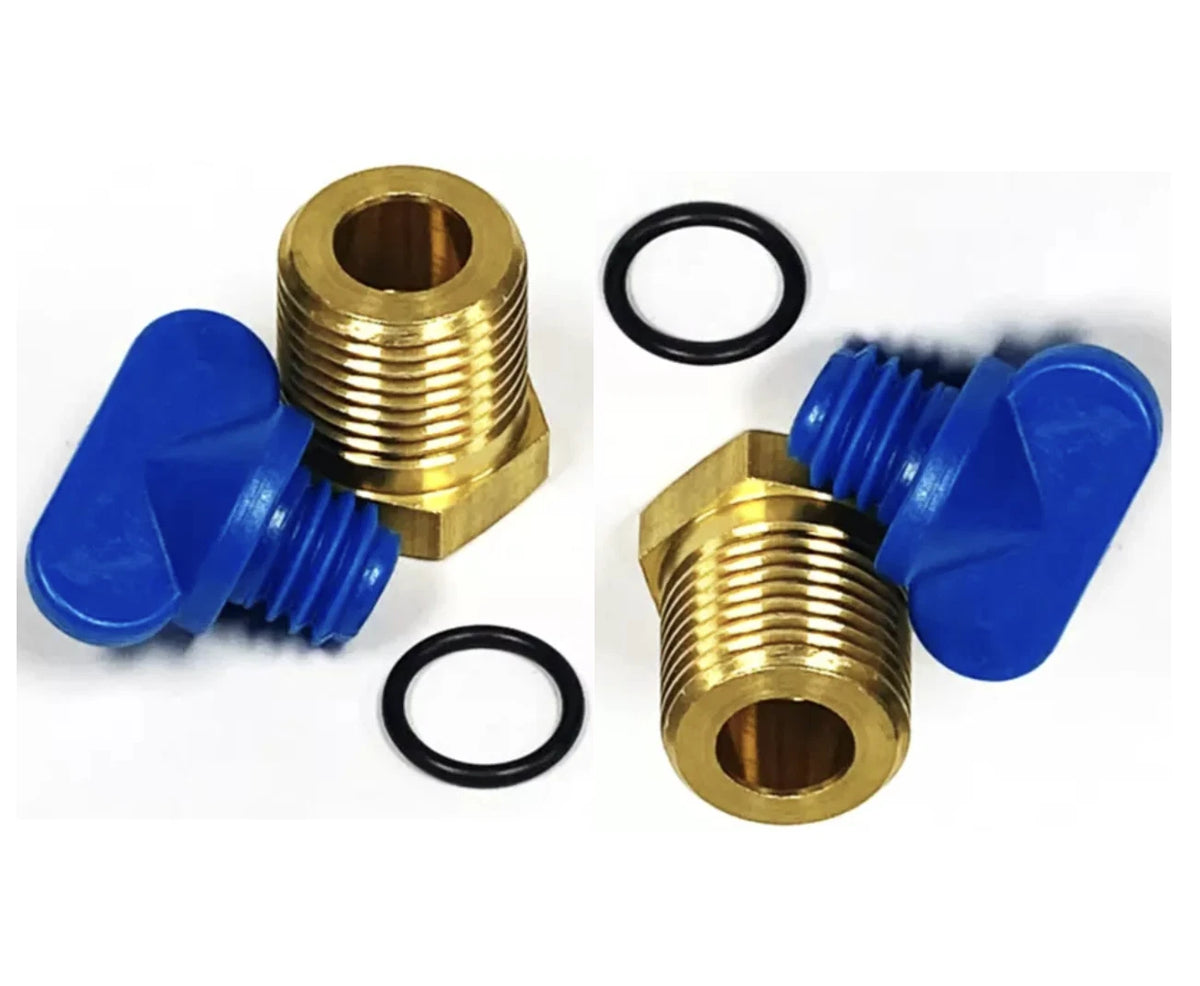 2X Blue Exhaust Manifold Drain Plug Kit for Volvo Penta 4.3-8.2 L 479956 19215