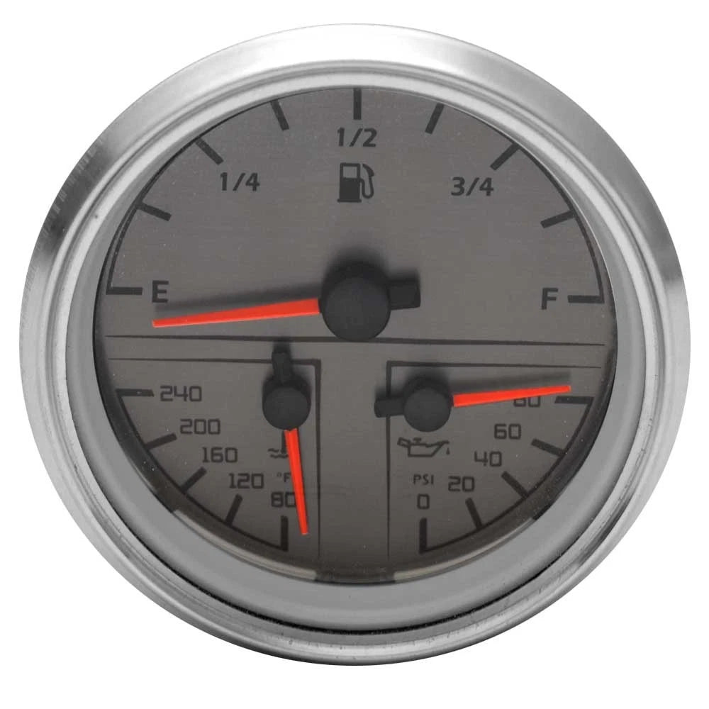 MasterCraft Boat Multi-Function Gauge 961063 - Beede 3 1/4 Inch Silver