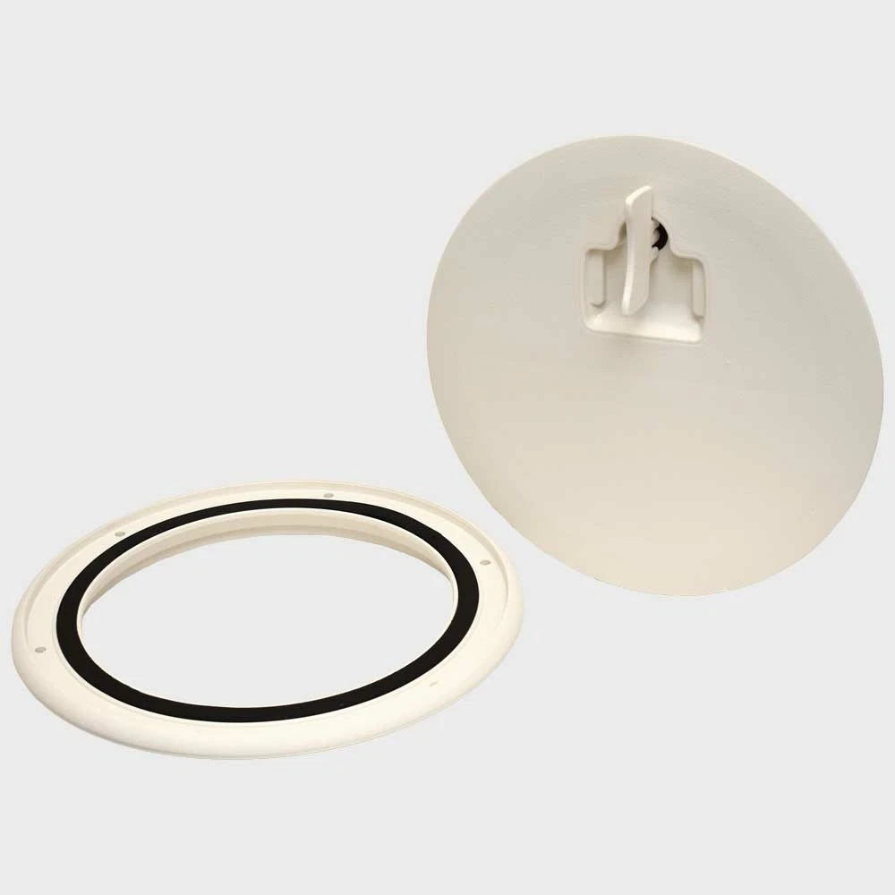 Jim Black Boat Deck Access Plate 587-8-04 - 8 Inch Arctic White