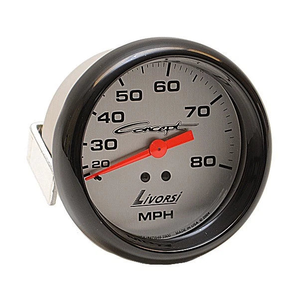 Livorsi Boat Speedometer GDS80PLC - Concept 3 3/8 Inch Pewter Silver