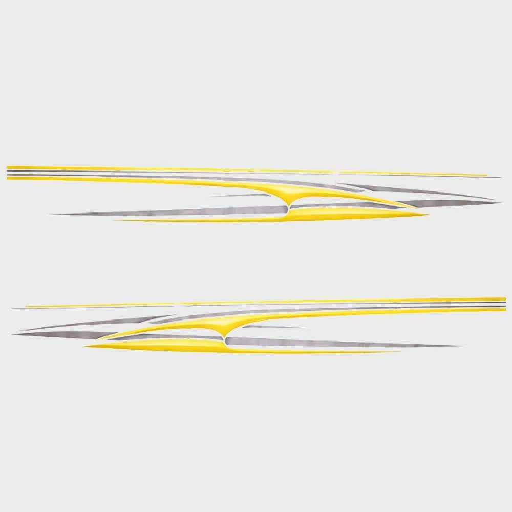 Tracker Boat Graphic Decals - Yellow Stickers (set of 2)