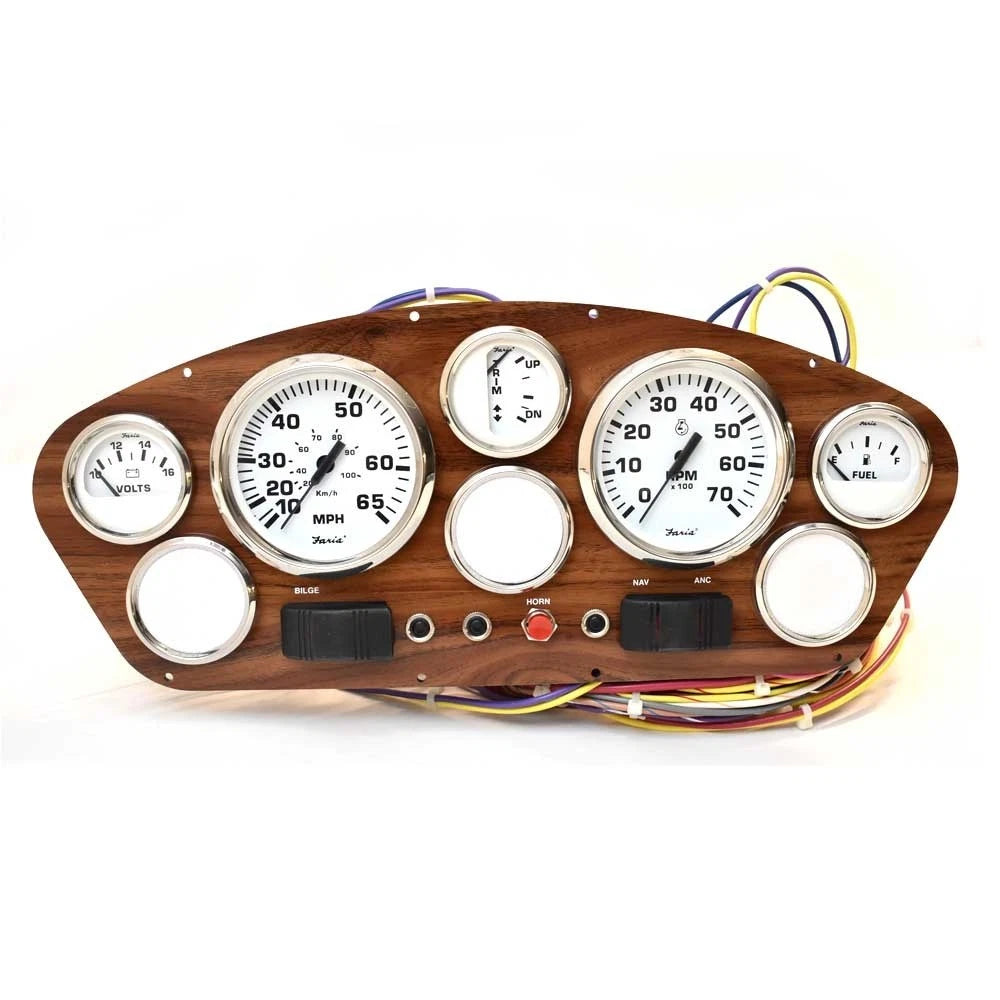 Glastron Boat Gauge Dash Panel 025-4553 - Woodgrain 16 X 6 3/4 Inch