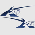MasterCraft Boat Hull Decal 7501457 - X25 Med Blue Stickers (set of 2)