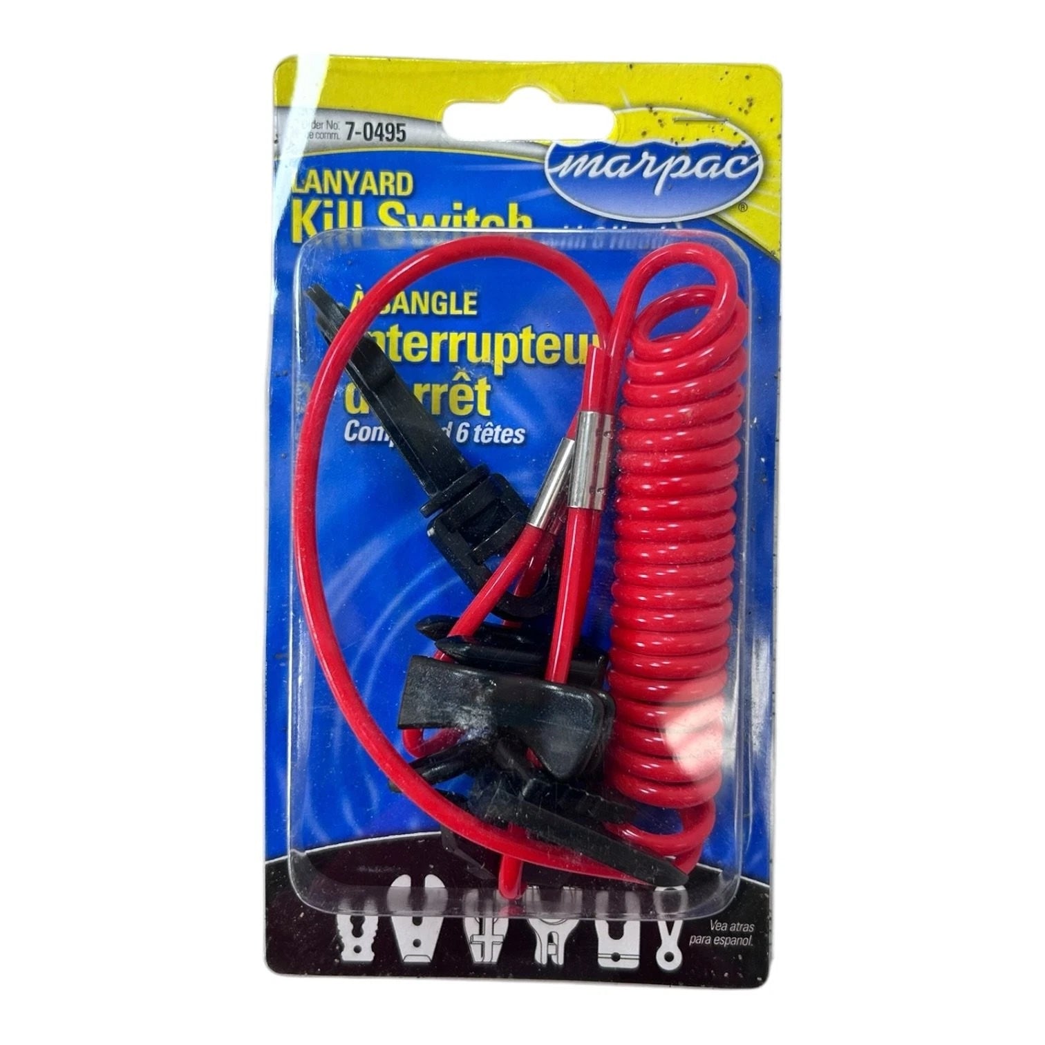 Marpac 7-0495, Marine Kill Switch Lanyard with 6 Heads, OEM