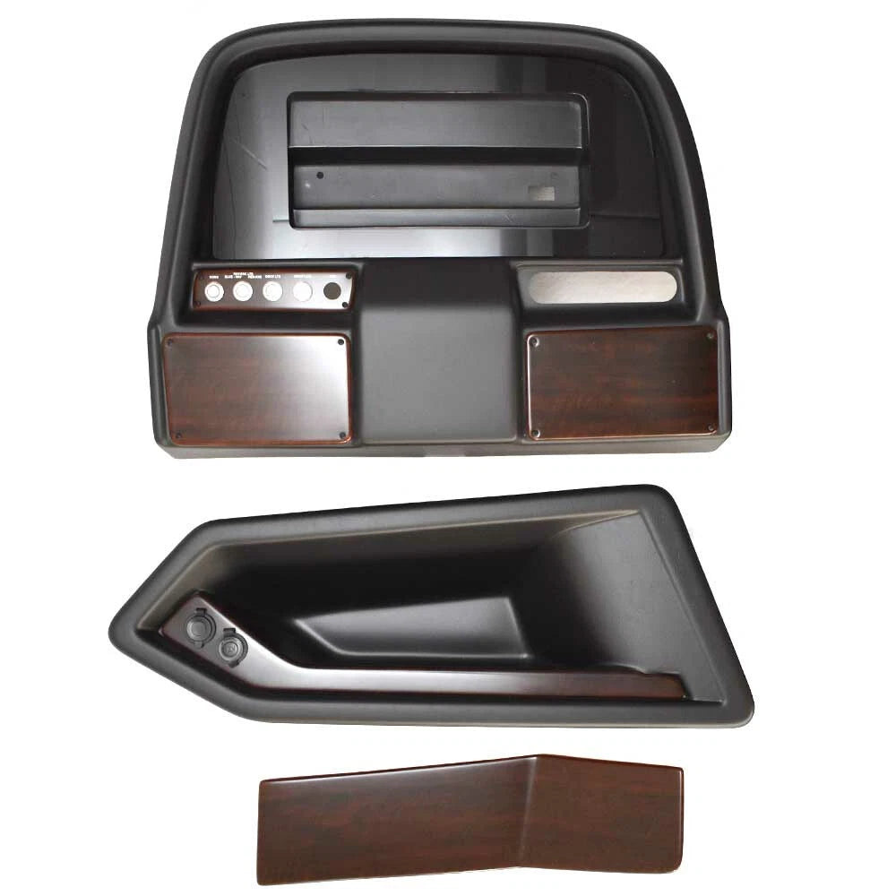 Misty Harbor Pontoon Boat Dash Panel Kit - Black Faux Woodgrain (3PC)