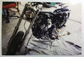 Vintage PHOTO of a Custom Harley Davidson Motorcycle and a Mallet Laying Next