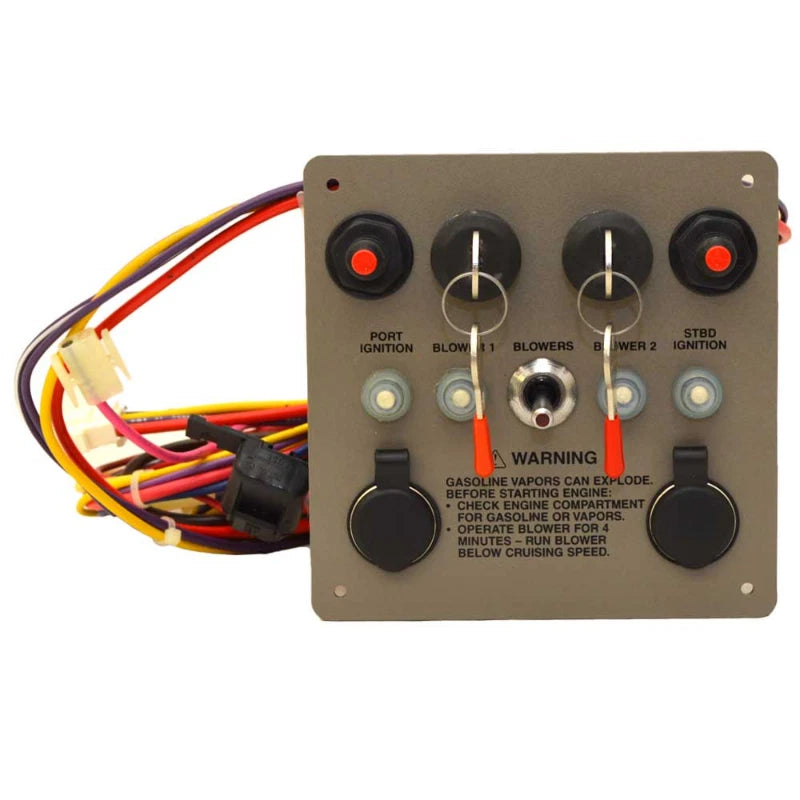 Crownline Boat Ignition Beaker Panel 59272 - 288 BR Twin Helm Pewter