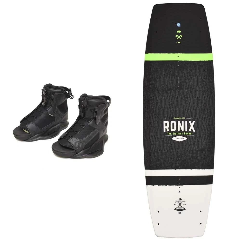 Ronix Boat Wakeboard 212061 - with Boots District 138 Black Green