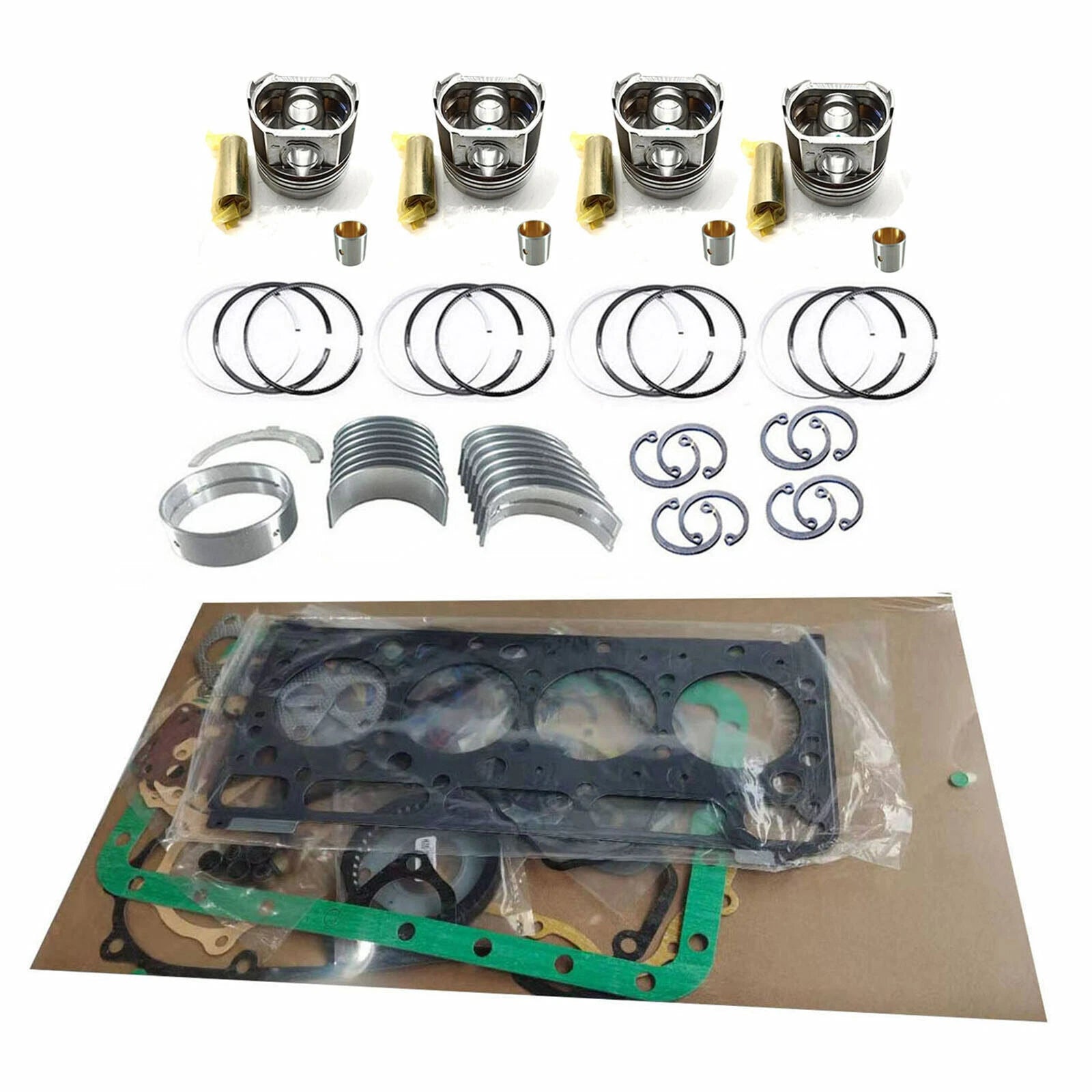 4TNA78 Piston Kit assembly+Bearing+G Asket for Yanmar Engine FX285 FX305 Tractor