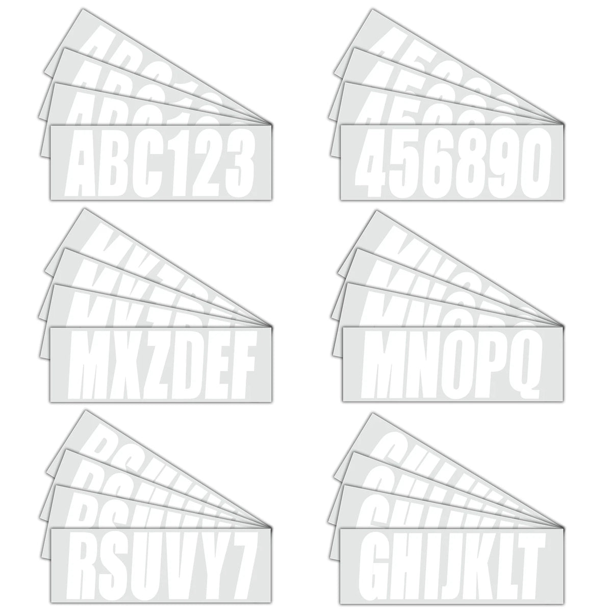 Boat Registration Numbers & Letters 4 Pack Custom 3" Boat Decal Stickers White