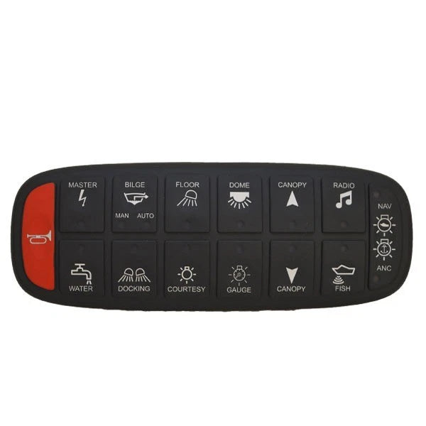 DNA Group Boat Push Button Panel 91YY6278-1B - Black Rubber