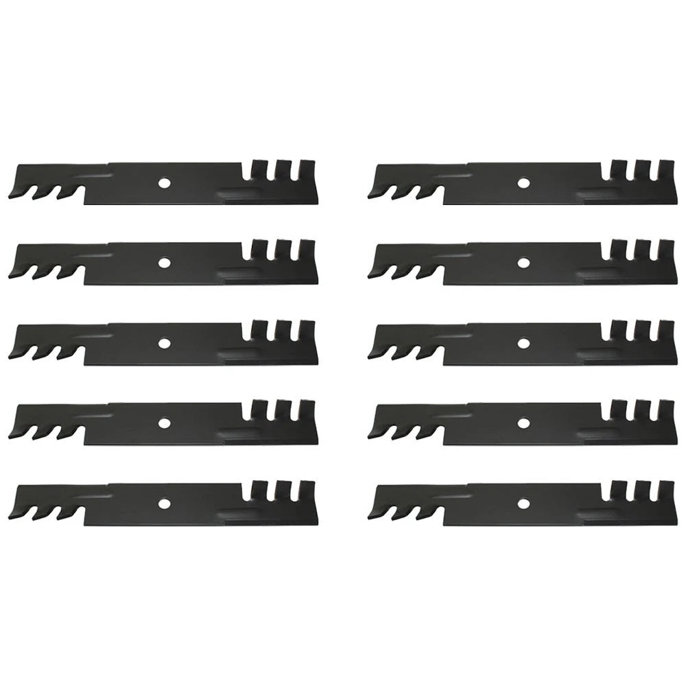 10 Pack: Toothed Mulching Blade Fits John Deere Replaces AM104489