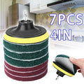 7 Pcs 4" Drill Brush Set Scrubber Cleaning Kits for COMBO Scrub Tub